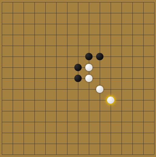 Gomoku strategy: double threat example 1